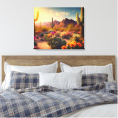 Zuidwestelijke Woestijn Uitgerekt Canvas Print (Insitu (Slaapkamer))