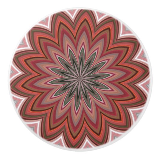 Zuidwestelijke woestijn - ventilator Mandala Red Keramische Knop (Voorkant)