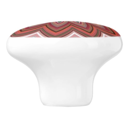 Zuidwestelijke woestijn - ventilator Mandala Red Keramische Knop (Zijkant)