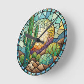 Zuidwestelijke Woestijn Wandklok, 8" Rond Acryl Ronde Klok (Hoek)