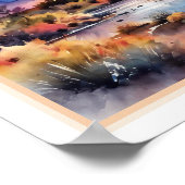 Zuidwestelijke woestijn Waterverf Sunrise Landscha Poster (Hoek)