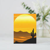 Zuidwestelijke woestijn zonsondergang met bergen briefkaart (Staand voorkant)