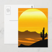 Zuidwestelijke woestijn zonsondergang met bergen briefkaart (Voorkant / Achterkant)