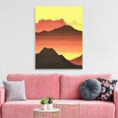 Zuidwestelijke woestijn zonsondergang met bergen canvas afdruk (Insitu (Woonkamer))