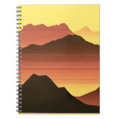 Zuidwestelijke woestijn zonsondergang met bergen notitieboek (Voorkant)