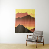 Zuidwestelijke woestijn zonsondergang met bergen wandkleed (In situ)