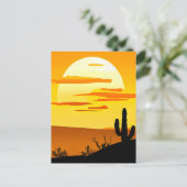 Zuidwestelijke woestijn Zonsondergang met Cactus Briefkaart (Staand voorkant)