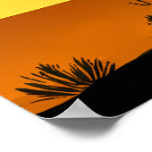 Zuidwestelijke woestijn Zonsondergang met Cactus Poster (Hoek)