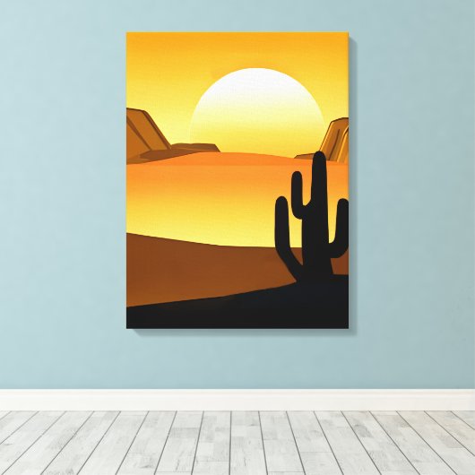 Zuidwestelijke woestijn Zonsondergang met Mesas Canvas Afdruk (Insitu (Houten vloer))