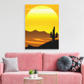 Zuidwestelijke woestijn Zonsondergang met Mesas Canvas Afdruk (Insitu (Woonkamer))