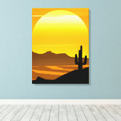 Zuidwestelijke woestijn Zonsondergang met Mesas Canvas Afdruk (Insitu (Houten vloer))