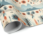 Zuidwestelijke woestijnblauwe terracotta Oranje ve Cadeaupapier (Rol Hoek)