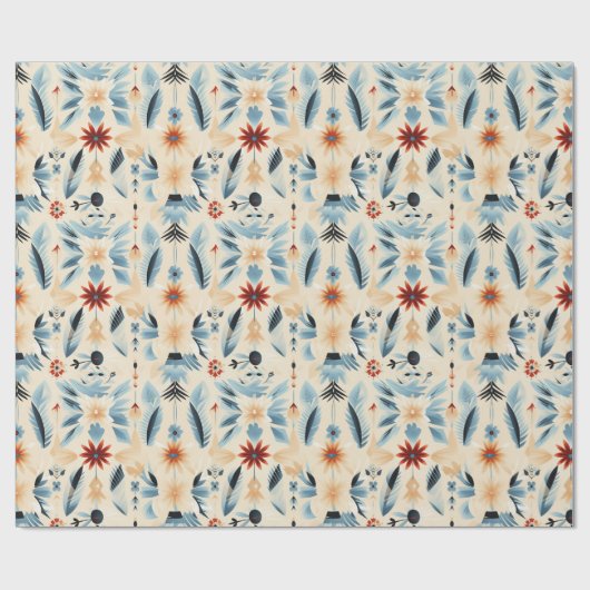 Zuidwestelijke woestijnbloem beschilderde tinten cadeaupapier (Vlak)