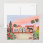 Zuidwestelijke woestijncactus Adobe House Briefkaart (Voorkant / Achterkant)