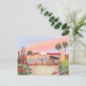 Zuidwestelijke woestijncactus Adobe House Briefkaart (Staand voorkant)