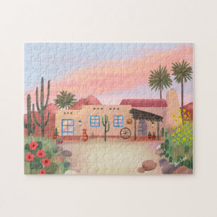 Zuidwestelijke woestijncactus Adobe House Legpuzzel