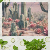 Zuidwestelijke woestijncactus scène theedoek (Gevouwen)