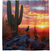 Zuidwestelijke woestijnkwartel bij zonsopgang douchegordijn (Voorkant)