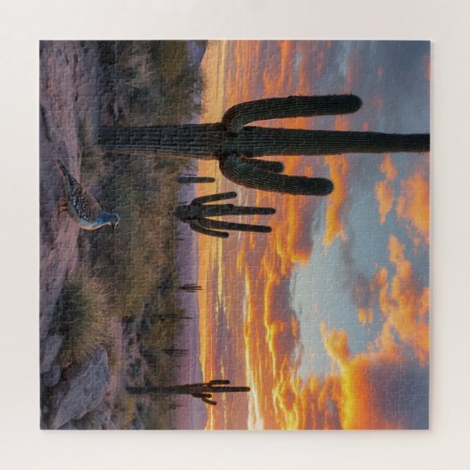 Zuidwestelijke woestijnkwartel bij zonsopgang legpuzzel (Horizontaal)