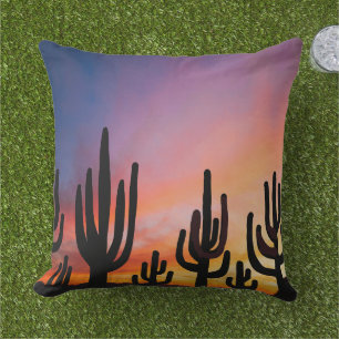 Zuidwestelijke woestijnlandschap Cactus Zonsopgang Buitenkussen
