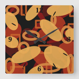 Zuidwestelijke woestijnlandschapskleuren Abstracte Vierkante Klok