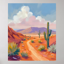 Zuidwestelijke woestijnweg met cactussen