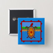 Zuidwestelijke Zee Turtle Scene Buttonnen Vierkante Button 5,1 Cm (Voorkant /achterkant)