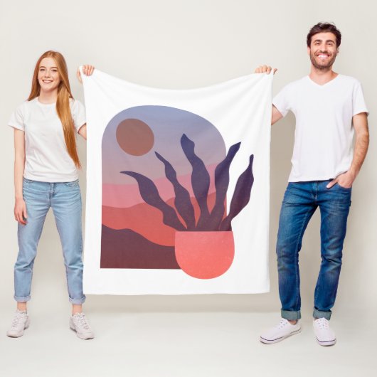 Zuidwestelijke Zon en Plant Fleece Deken (In situ)