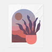 Zuidwestelijke Zon en Plant Fleece Deken (Voorkant)