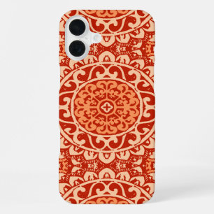 Zuidwestelijke Zon Mandala Batik, Koraal Oranje iPhone 16 Plus Hoesje