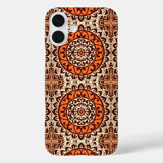 Zuidwestelijke Zon Mandala Batik, Roest & Bruin Case-Mate iPhone Case (Achterkant)