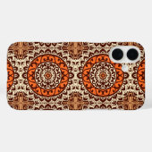 Zuidwestelijke Zon Mandala Batik, Roest & Bruin Case-Mate iPhone Case (Achterkant (horizontaal))