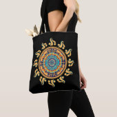 Zuidwestelijke Zon Mandala Canvas tas (Dichtbij)