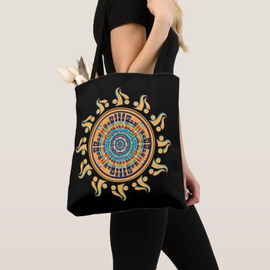Zuidwestelijke Zon Mandala Canvas tas (Dichtbij)