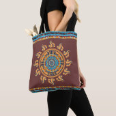 Zuidwestelijke Zon Mandala Canvas tas (Dichtbij)