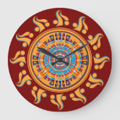 Zuidwestelijke zon Mandala wandklok (Voorkant)