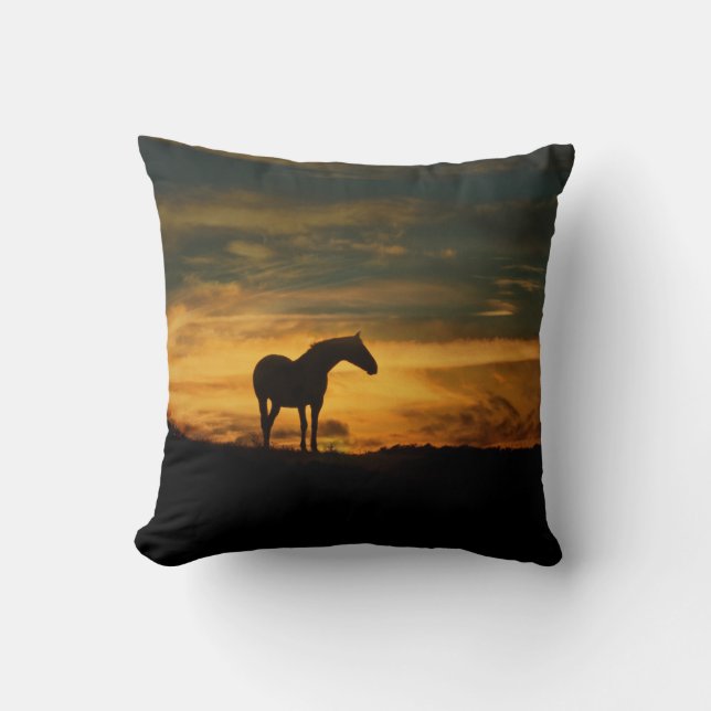 Zuidwestelijke Zonneeuw en paardendecor Pillow Kussen (Voorkant)