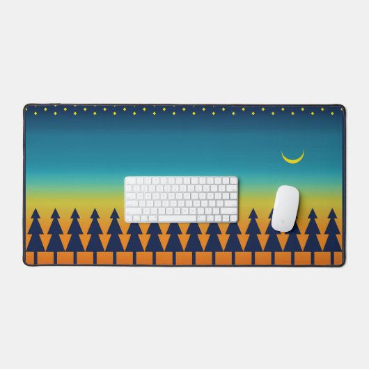 Zuidwestelijke zonsondergang met dennenbomen, ster bureaumat (Keyboard & Muis)