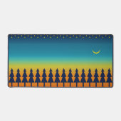 Zuidwestelijke zonsondergang met dennenbomen, ster bureaumat (Voorkant)