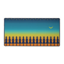 Zuidwestelijke zonsondergang met dennenbomen, ster