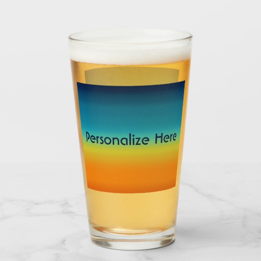 Zuidwestelijke zonsondergang Monogram Glas (Voorkant gevuld)