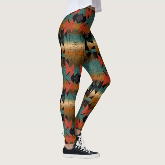 Zuidwestelijke Zonsondergang Mooie Boho Kleuren Leggings (Rechts)