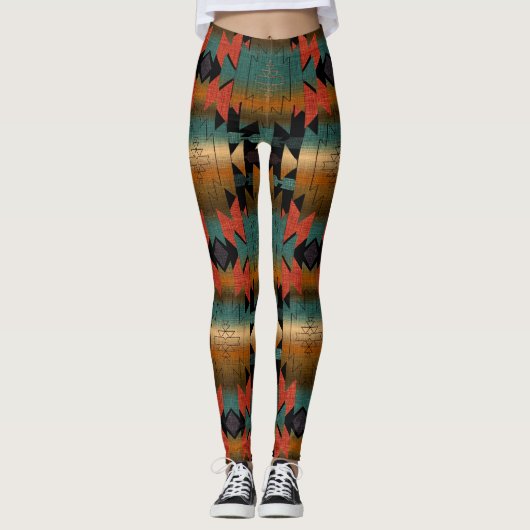 Zuidwestelijke Zonsondergang Mooie Boho Kleuren Leggings (Voorkant)