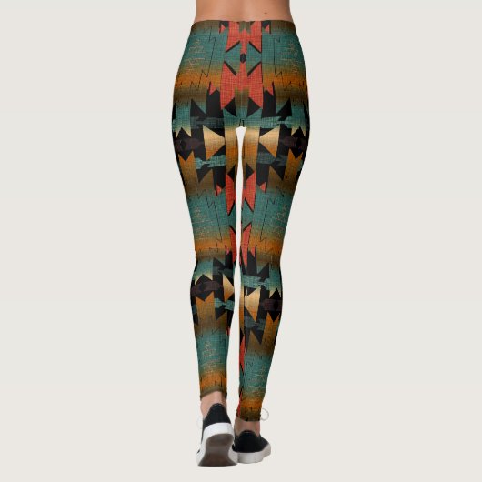 Zuidwestelijke Zonsondergang Mooie Boho Kleuren Leggings (Achterkant)