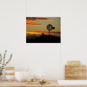 zuidwestelijke zonsondergang poster (Keuken)