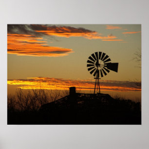 zuidwestelijke zonsondergang poster