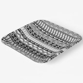 Zuidwestelijke zwarte en witte geometrische patron papieren bordje (Gebogen)