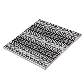 Zuidwestelijke zwarte en witte geometrische patron tegeltje (Zijkant)