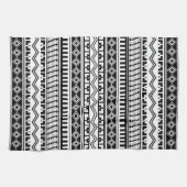 Zuidwestelijke zwarte en witte geometrische patron theedoek (Horizontaal)