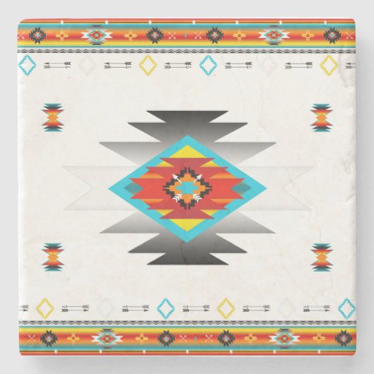 Zuidwesten 8 patroon stenen onderzetter (Voorkant)